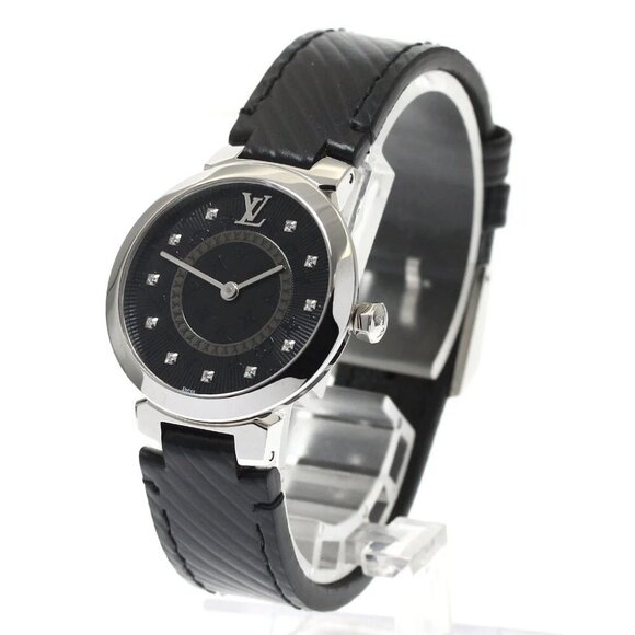 LOUIS VUITTON Tambour Slim PM QA143 11P diamond black Dial Quartz Ladies - Picture 3 of 12